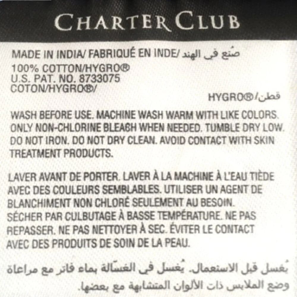 3 brand new IVORY-color Charter Club Elite 100% Hygro Cotton 16